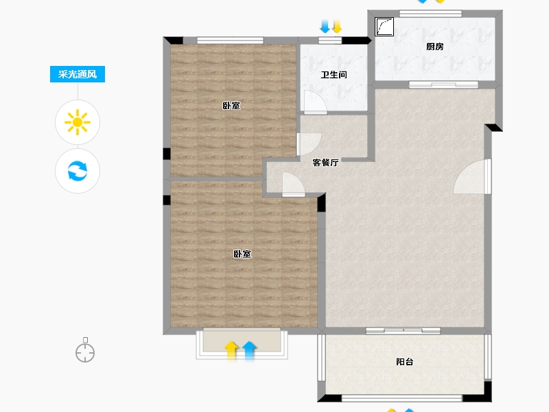 湖北省-孝感市-应城爱漫时光-116.98-户型库-采光通风