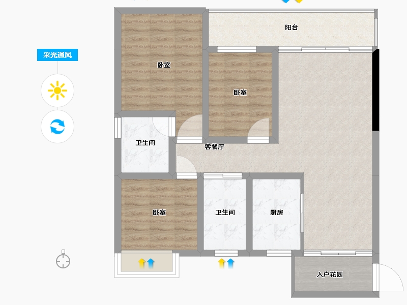 湖南省-怀化市-嘉丰广场-88.31-户型库-采光通风