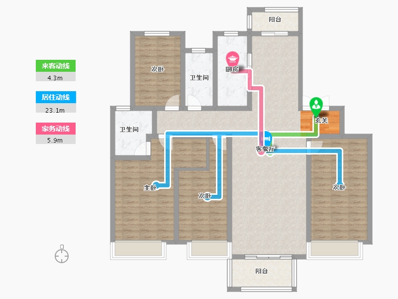 河南省-平顶山市-建业公园里-133.27-户型库-动静线