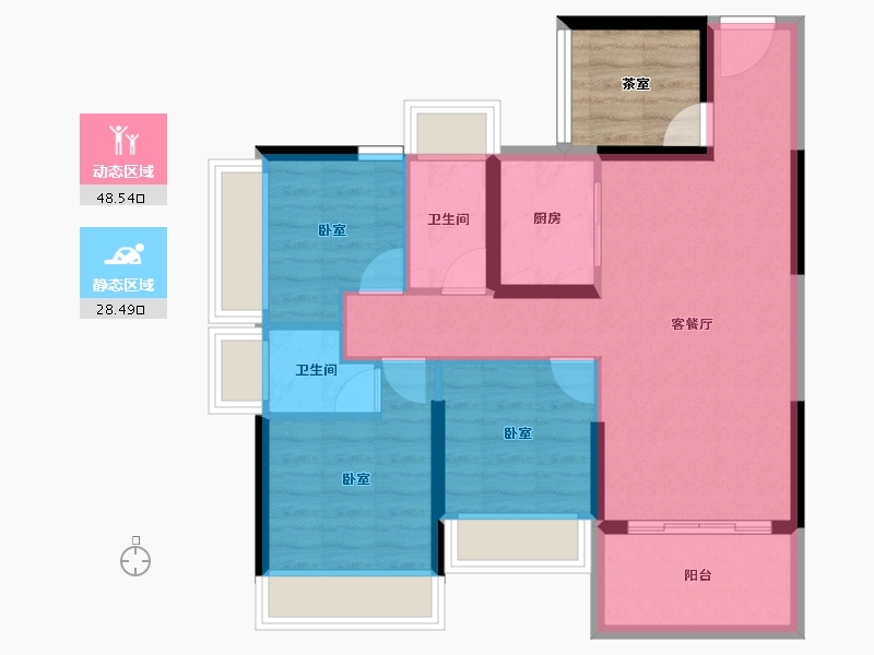 广东省-湛江市-东达海角八号-73.53-户型库-动静分区