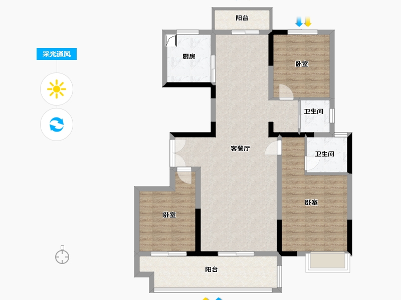 河南省-商丘市-万宝首府-102.00-户型库-采光通风