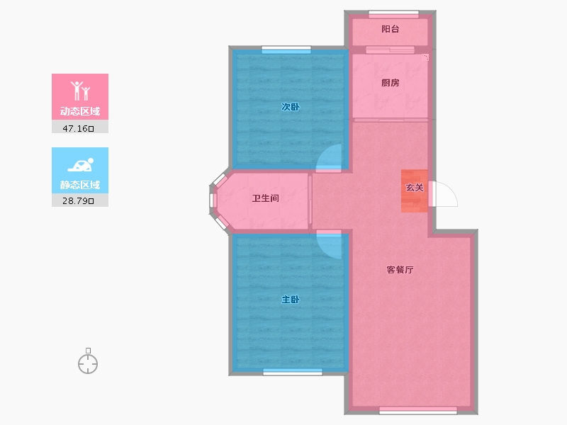 吉林省-长春市-良品柏宏爱琴湾-67.95-户型库-动静分区