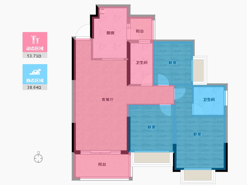 广东省-江门市-台山恒大名都-82.40-户型库-动静分区