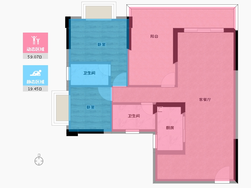 广东省-惠州市-天润嘉园-70.00-户型库-动静分区