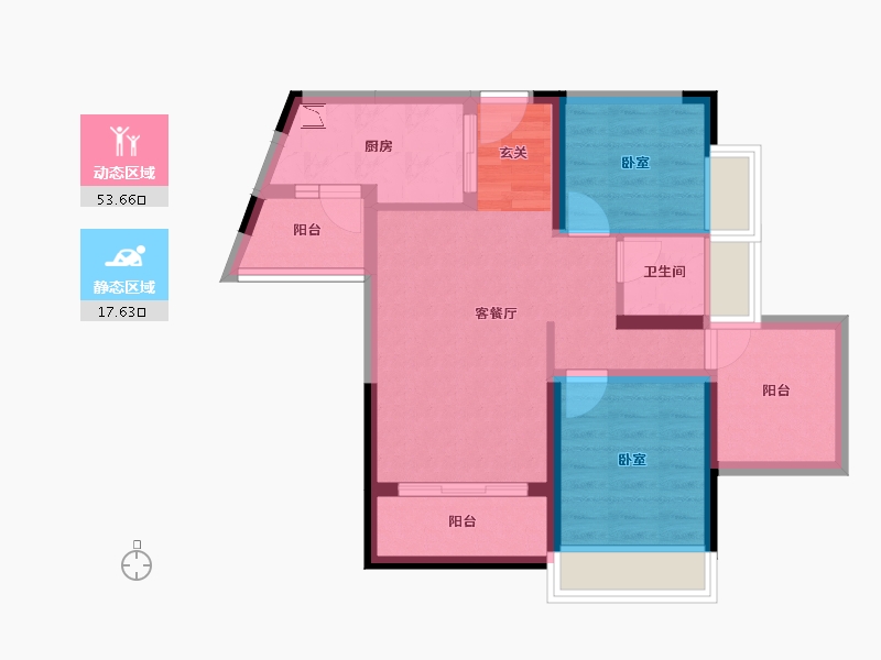 广东省-惠州市-伟业兰廷湾-62.23-户型库-动静分区