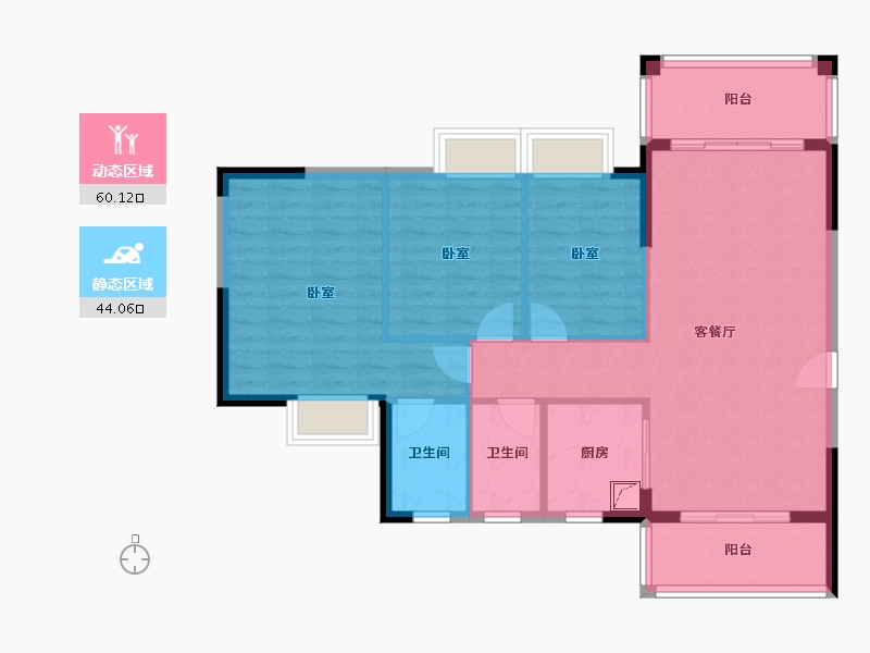 广东省-惠州市-集美盛禾华府-94.40-户型库-动静分区