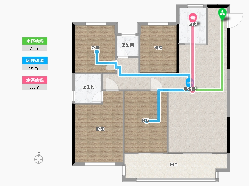 湖南省-常德市-国府大院-132.11-户型库-动静线