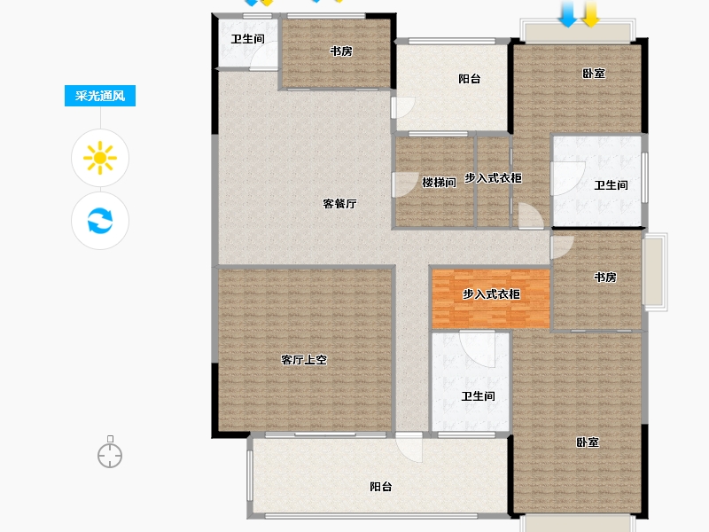 广东省-汕头市-和平金丰广场-355.23-户型库-采光通风