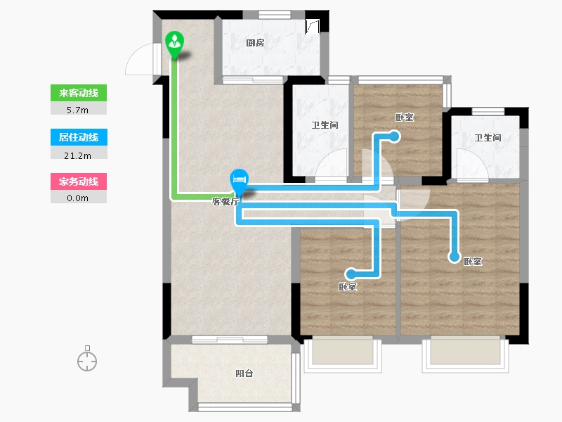 安徽省-六安市-绿城·春风里-82.00-户型库-动静线