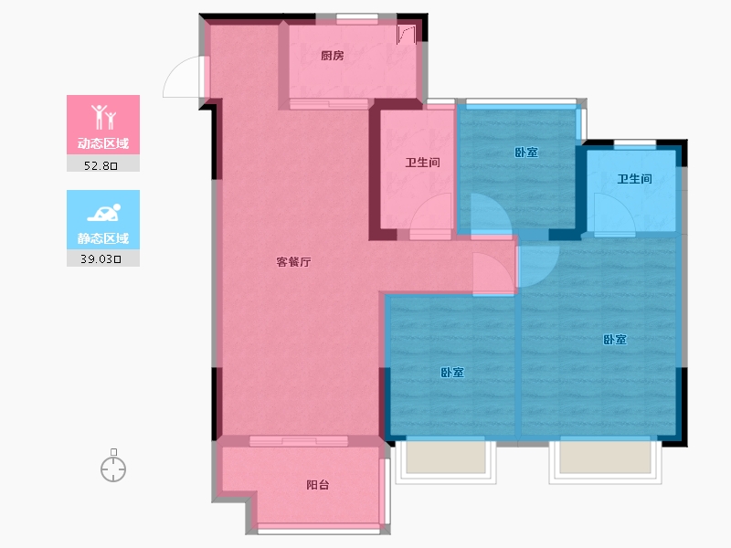 安徽省-六安市-绿城·春风里-82.00-户型库-动静分区