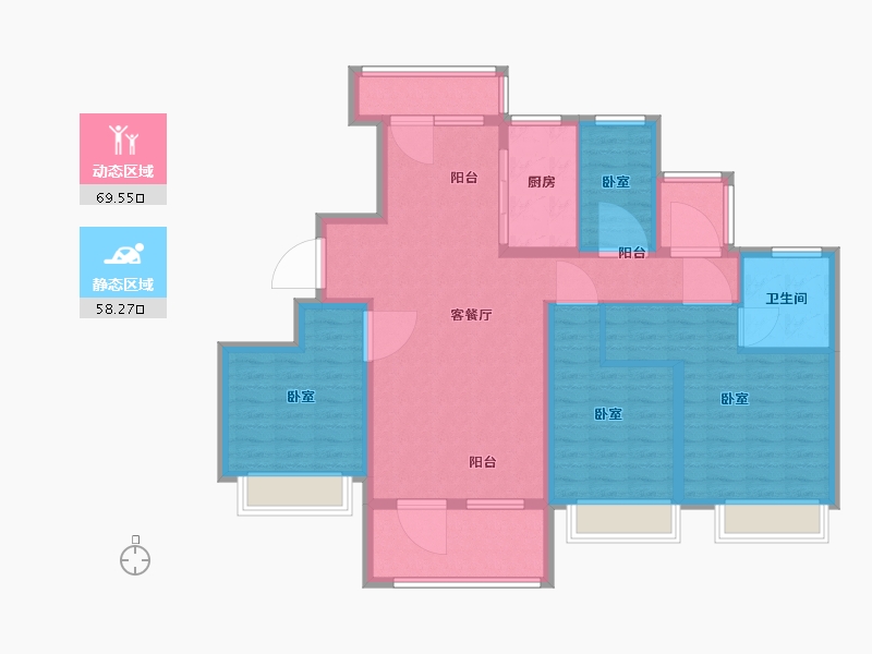 山东省-烟台市-烟台开发区万达广场-114.50-户型库-动静分区