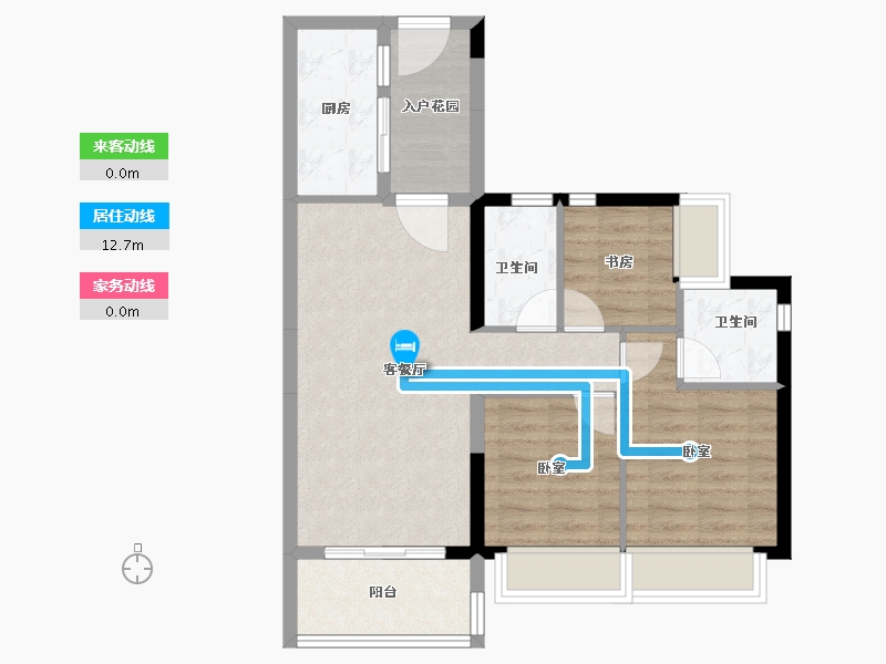 广东省-佛山市-ICC碧桂园三龙汇-70.83-户型库-动静线