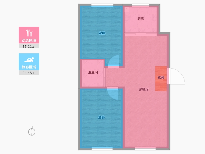 吉林省-长春市-良品柏宏爱琴湾-54.11-户型库-动静分区