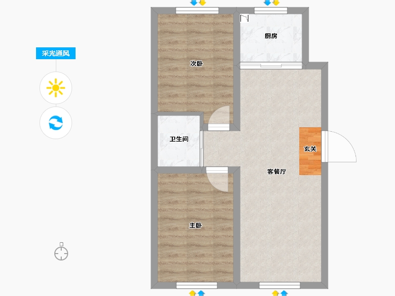 吉林省-长春市-良品柏宏爱琴湾-54.11-户型库-采光通风