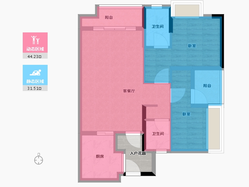 广东省-佛山市-滨江首府-70.59-户型库-动静分区