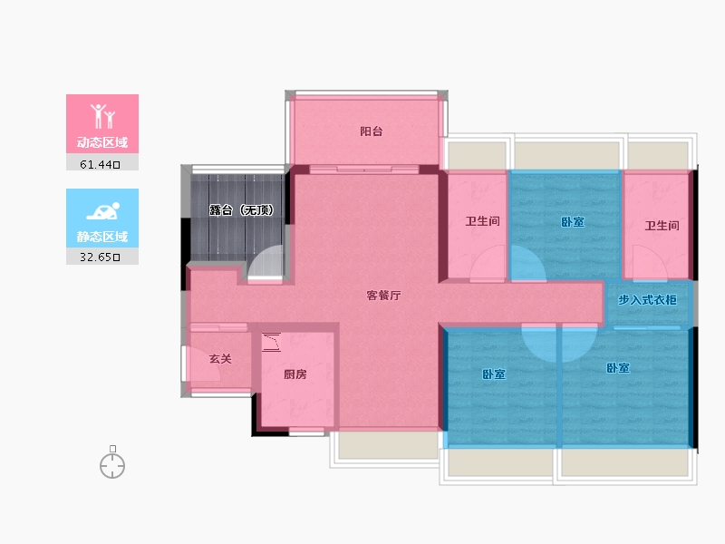 广东省-广州市-华远·海蓝城-90.00-户型库-动静分区