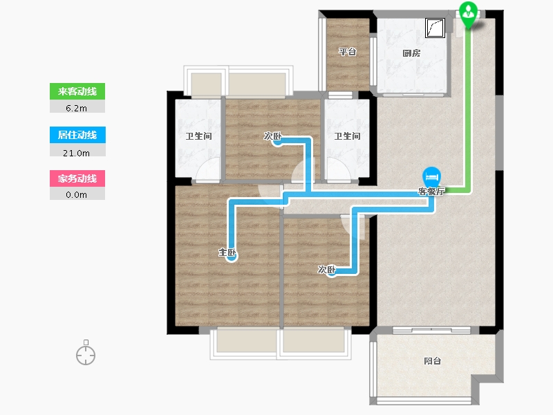 湖南省-湘潭市-碧桂园·黄金时代-95.09-户型库-动静线