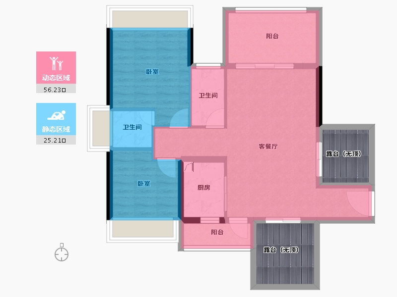 广东省-湛江市-瑞云雅轩-84.41-户型库-动静分区