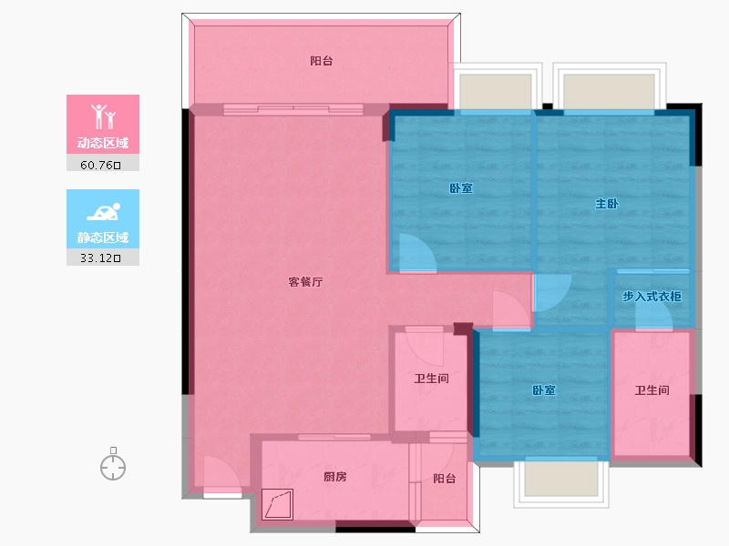 广东省-惠州市-海伦堡中侨公馆-84.18-户型库-动静分区