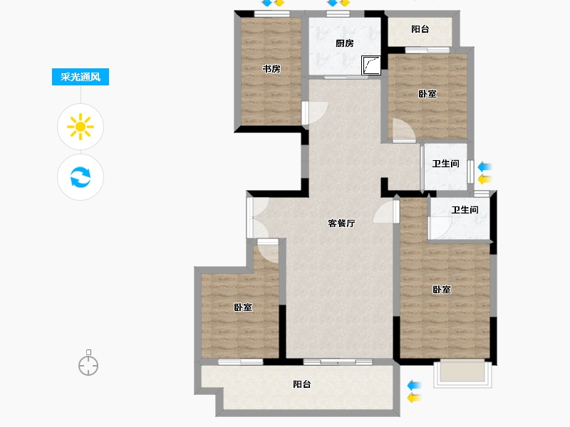 河南省-商丘市-万宝首府-112.17-户型库-采光通风