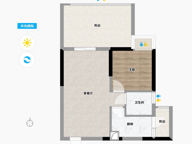 广东省-惠州市-中洲半岛城邦-51.85-户型库-采光通风