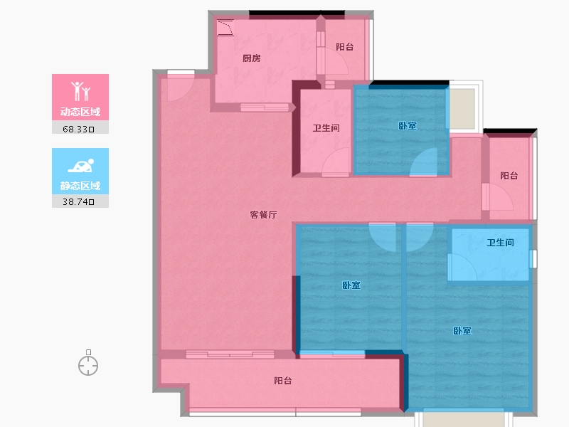 广东省-佛山市-滨江首府-95.49-户型库-动静分区