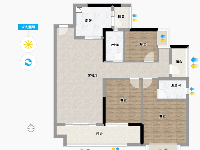 广东省-佛山市-滨江首府-95.49-户型库-采光通风