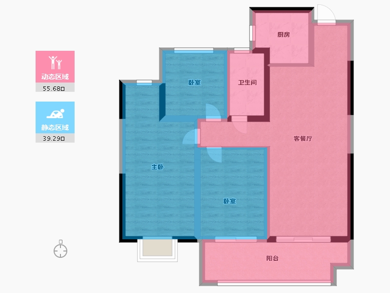 安徽省-六安市-高速时代御府-84.18-户型库-动静分区