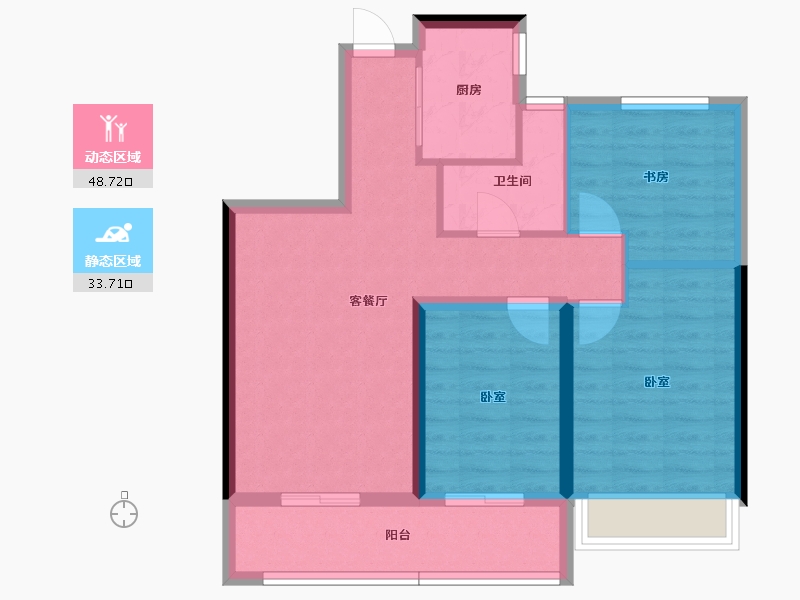 河南省-郑州市-绿城·诚园-73.40-户型库-动静分区