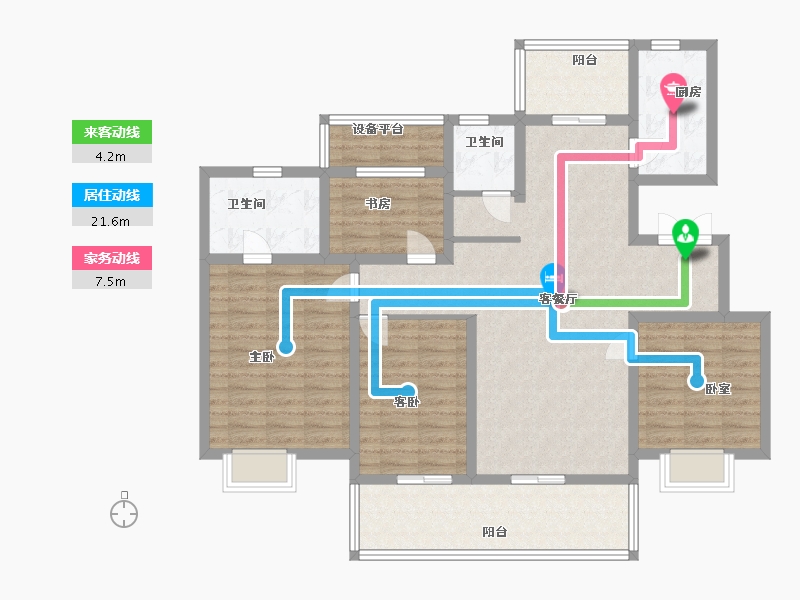 安徽省-六安市-浙东东星苑-117.99-户型库-动静线