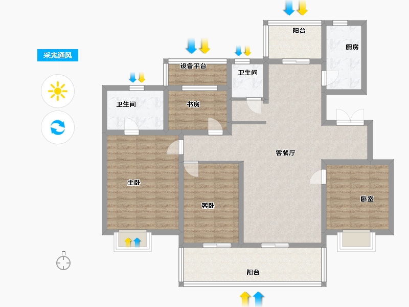 安徽省-六安市-浙东东星苑-117.99-户型库-采光通风