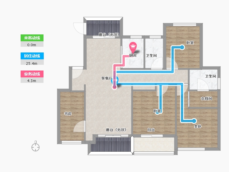 浙江省-宁波市-信达万科东望-110.01-户型库-动静线