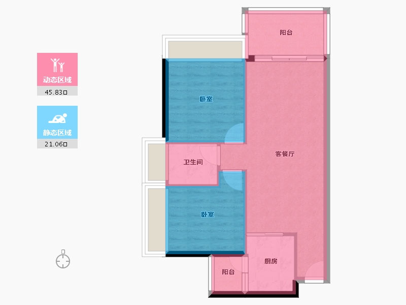 广东省-江门市-御海莲花-60.46-户型库-动静分区