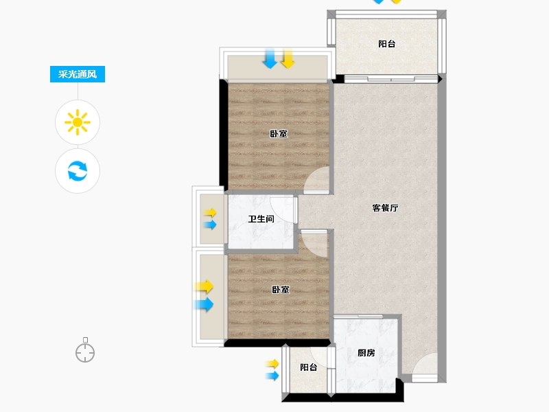 广东省-江门市-御海莲花-60.46-户型库-采光通风