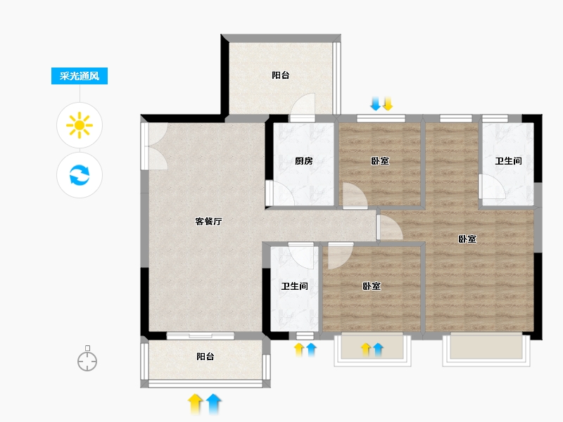 广东省-佛山市-德江御府-88.29-户型库-采光通风