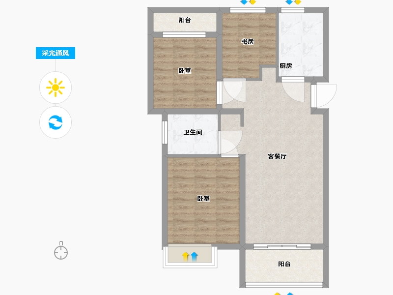 山东省-烟台市-中节能聚创新城-76.01-户型库-采光通风