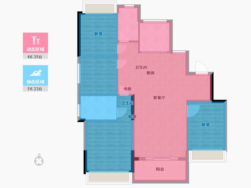 湖北省-武汉市-盘龙湾梅苑-112.00-户型库-动静分区