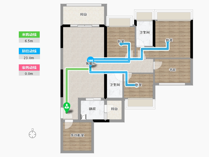 广东省-湛江市-蓝天花园-104.81-户型库-动静线