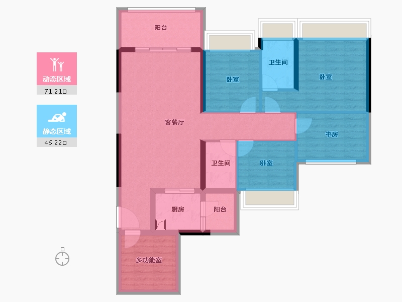 广东省-湛江市-蓝天花园-104.81-户型库-动静分区