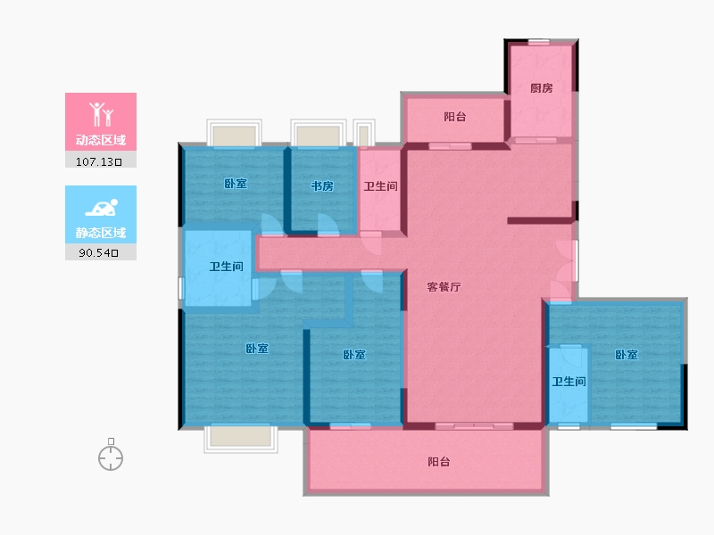 湖北省-孝感市-碧桂园中央公园-177.17-户型库-动静分区