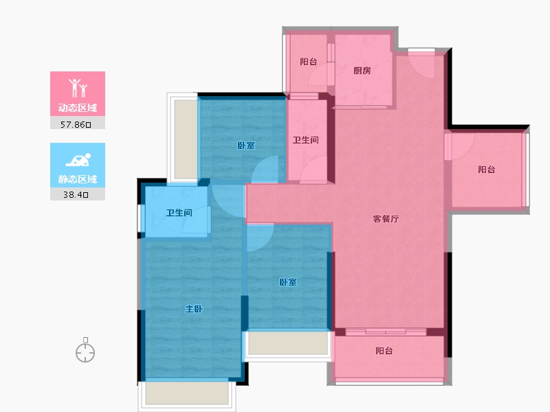 广东省-肇庆市-鼎湖山水名城-86.00-户型库-动静分区