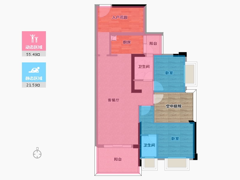 广东省-惠州市-天润嘉园-75.00-户型库-动静分区