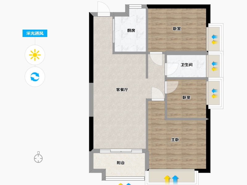 广东省-广州市-金龙城-71.00-户型库-采光通风