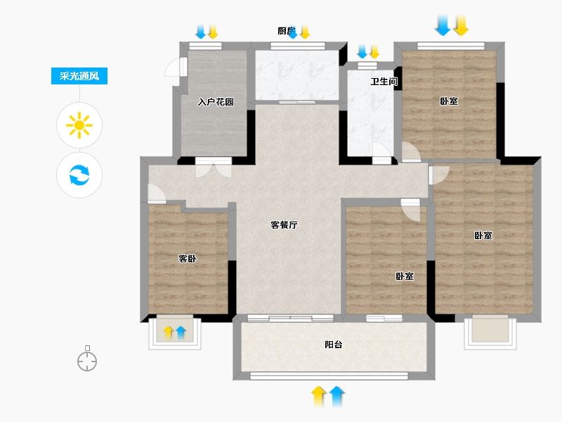 安徽省-六安市-高速时代御府-93.00-户型库-采光通风