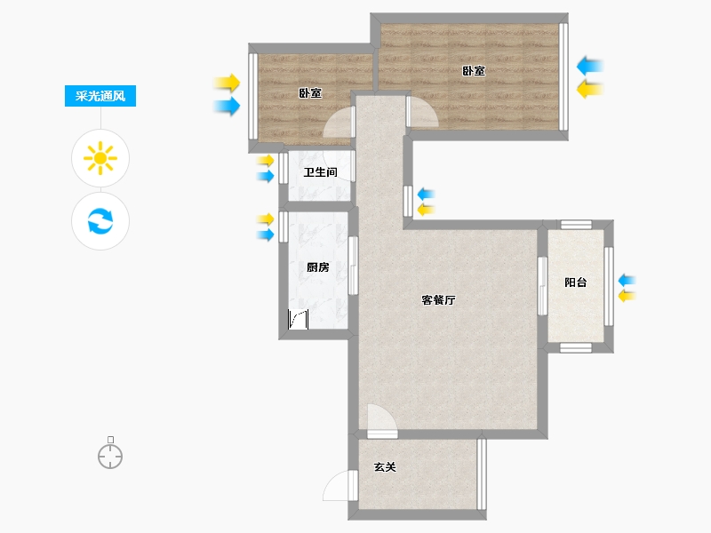 广东省-惠州市-海恋家-63.30-户型库-采光通风