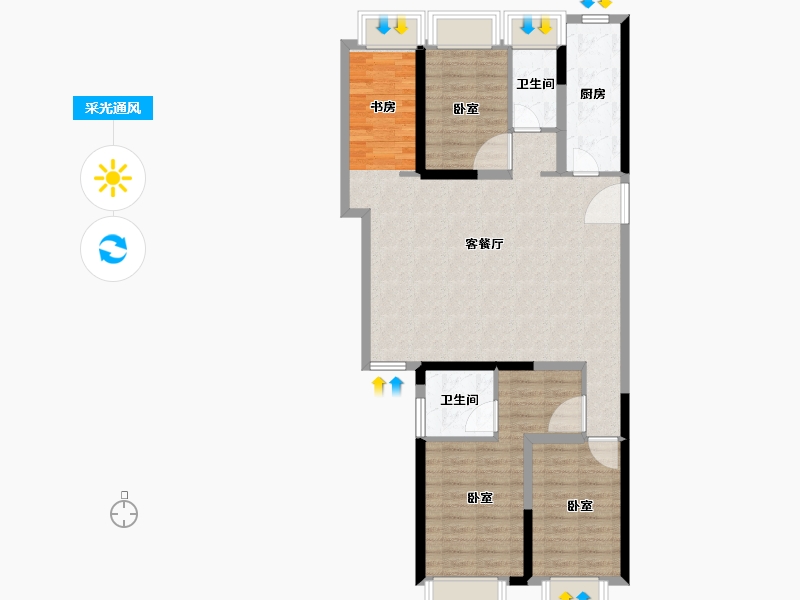 湖北省-荆州市-金辉楚樾云著-95.00-户型库-采光通风