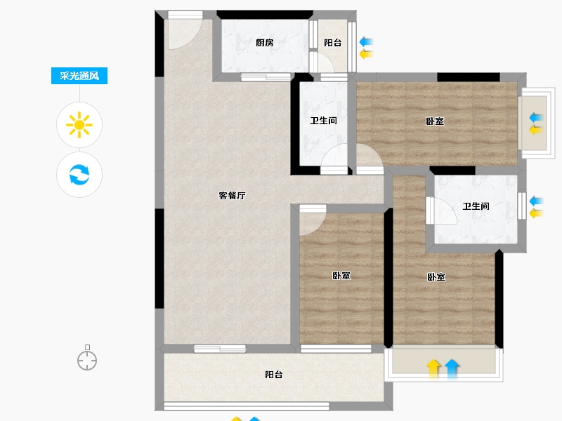 广东省-湛江市-吴川市财富海岸-88.20-户型库-采光通风