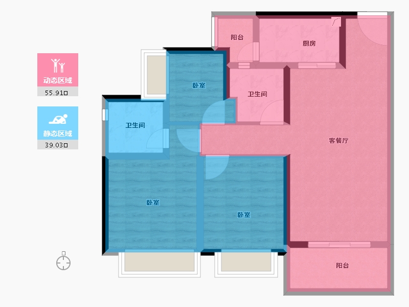 广东省-湛江市-湛江招商国际邮轮城-83.64-户型库-动静分区