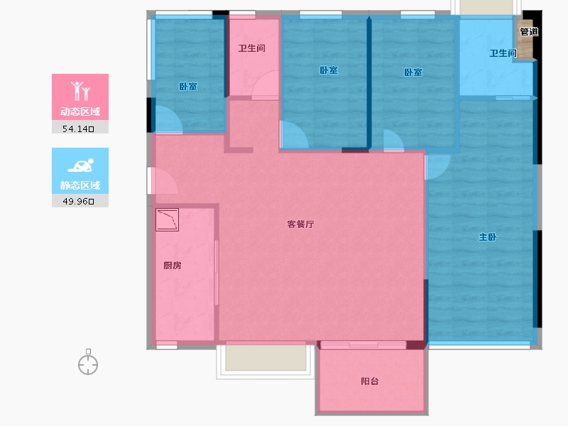 广东省-广州市-越秀·滨湖悦府-96.01-户型库-动静分区