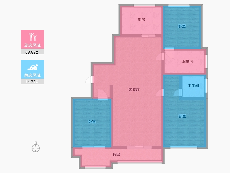 山东省-烟台市-龙燕阳光城-100.85-户型库-动静分区